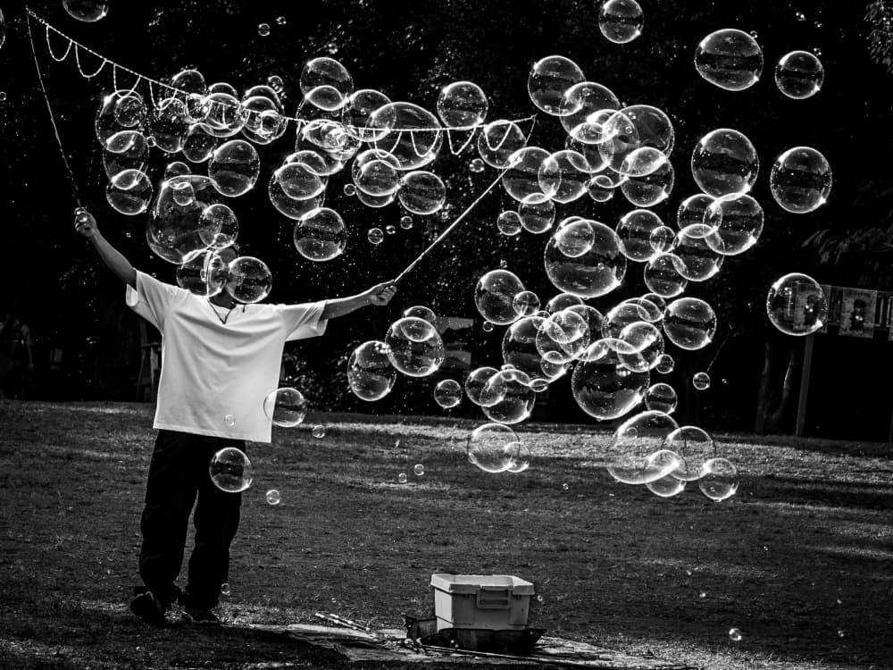 Giant Bubble Show by sirou.minami — canvas wall art