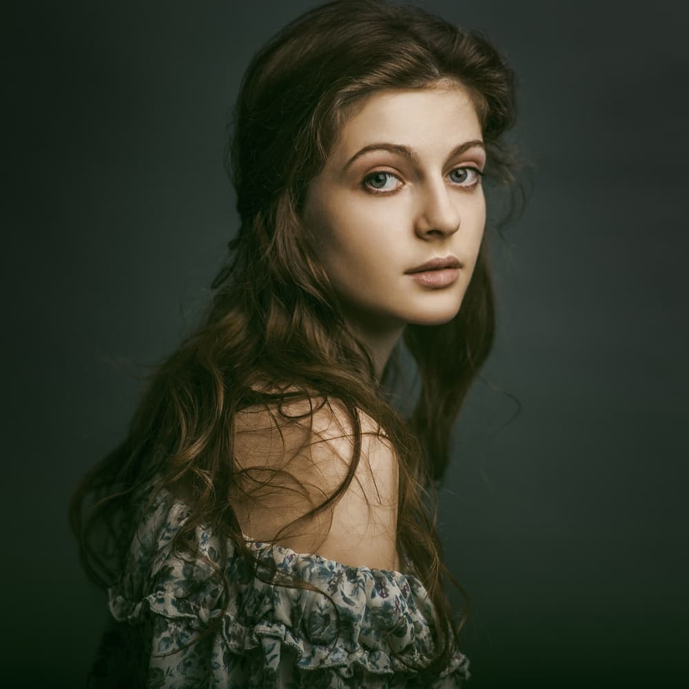 Elegant Floral Portrait by Yuri Shevchenko — canvas wall art