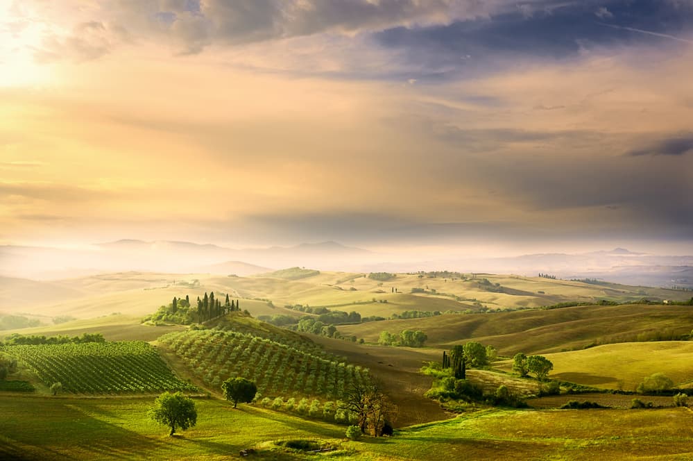 Tuscan Morning Landscape by Arnaud BRATKOVIC — canvas wall art