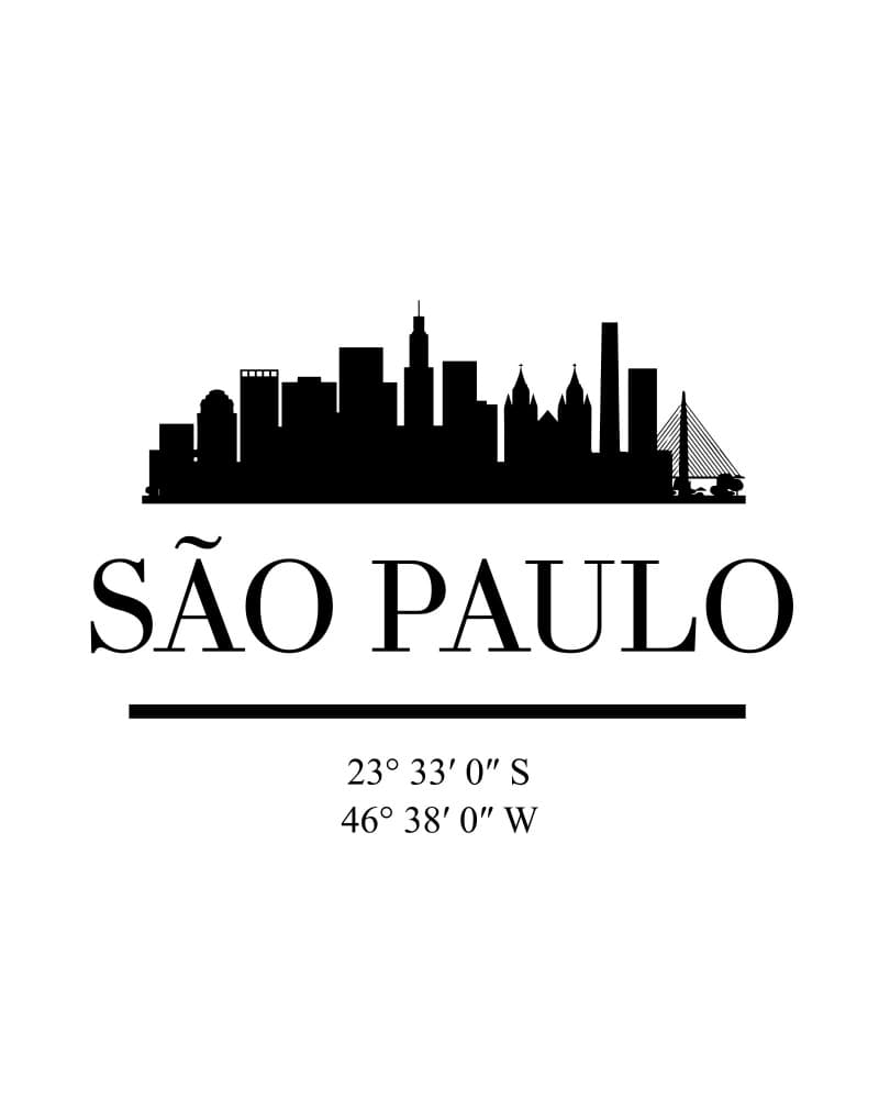 São Paulo Skyline Coordinates by Emiliano Deificus — canvas wall art