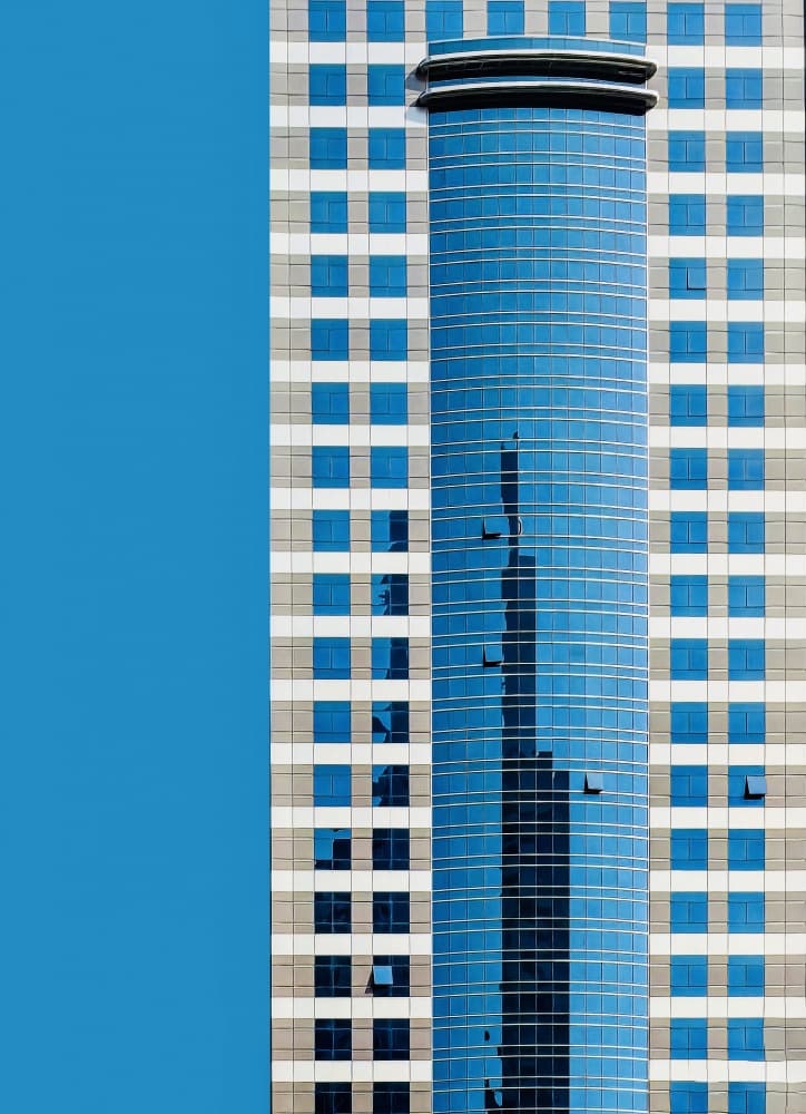 Blue Glass Skyscraper by Arnon Orbach — canvas wall art