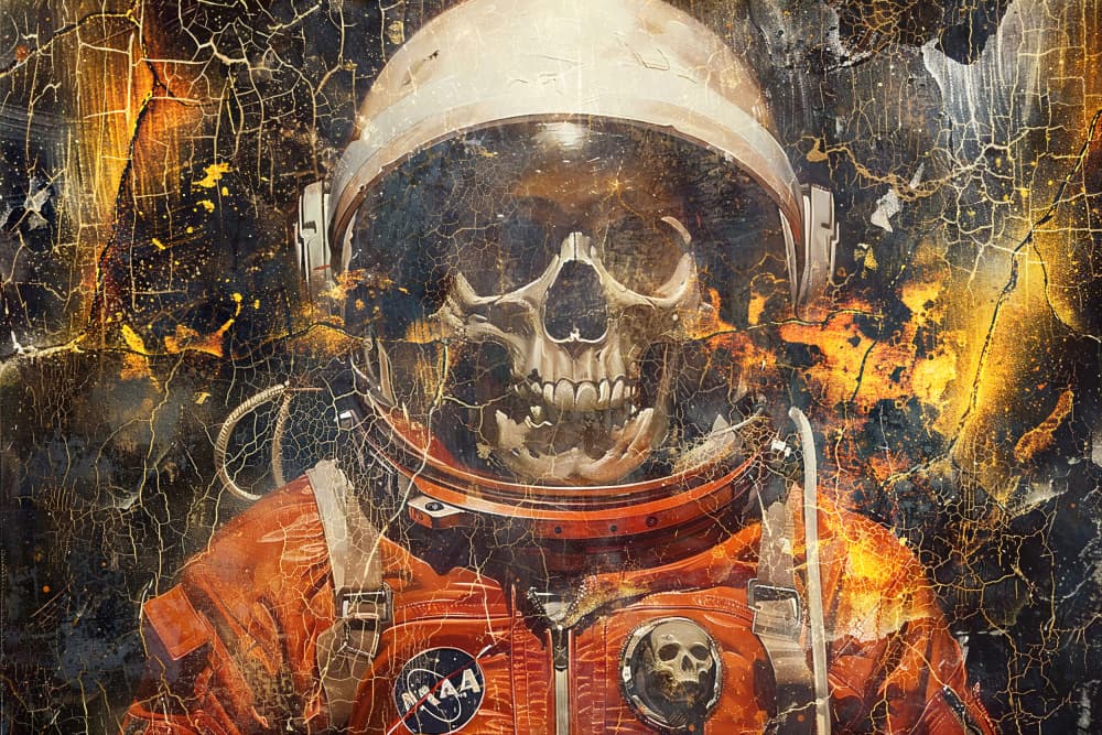 Cosmic Skull Astronaut by Rafal Kulik — canvas wall art