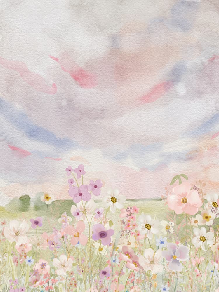 Pastel Wildflower Field by Mathieu jeuf — canvas wall art