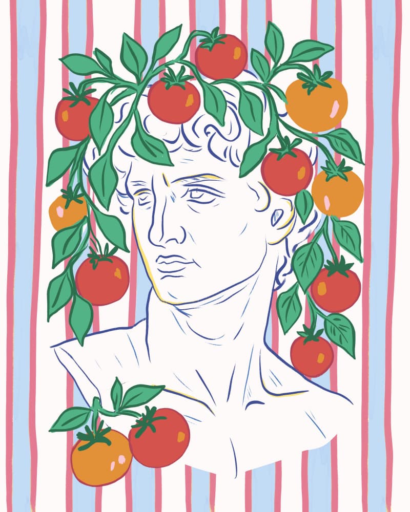 Whimsical Tomato Bust by Radhika Modi — canvas wall art