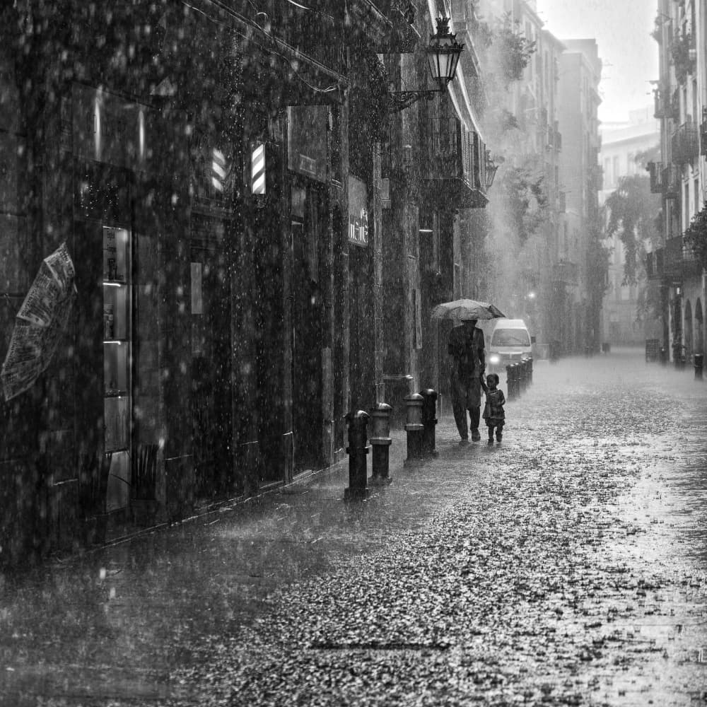 Walking In The Rain by Milan Uhrin  AFIAP AZSF — canvas wall art