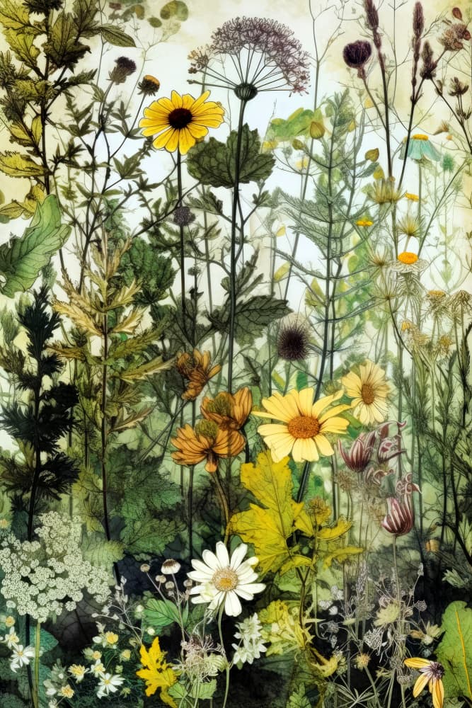 Wild Summer Garden by Justyna Jaszke — canvas wall art