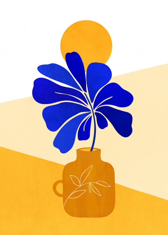 Blue Leaf Tall by Kristian Gallagher — canvas wall art