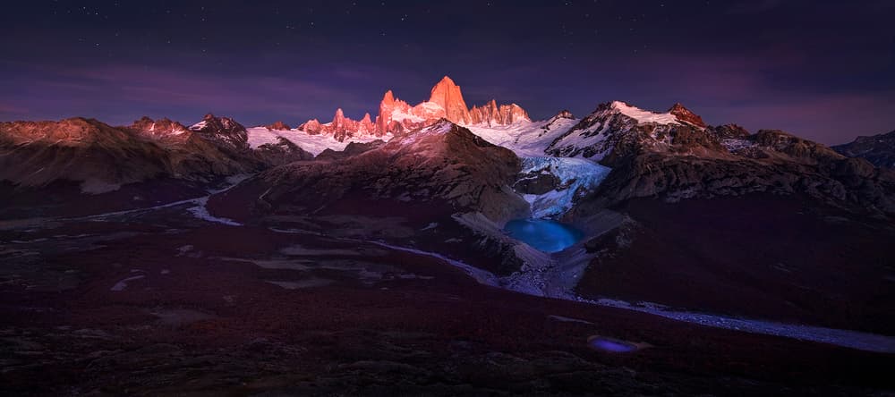 Patagonia Alpenglow Peaks by Yan Zhang — canvas wall art
