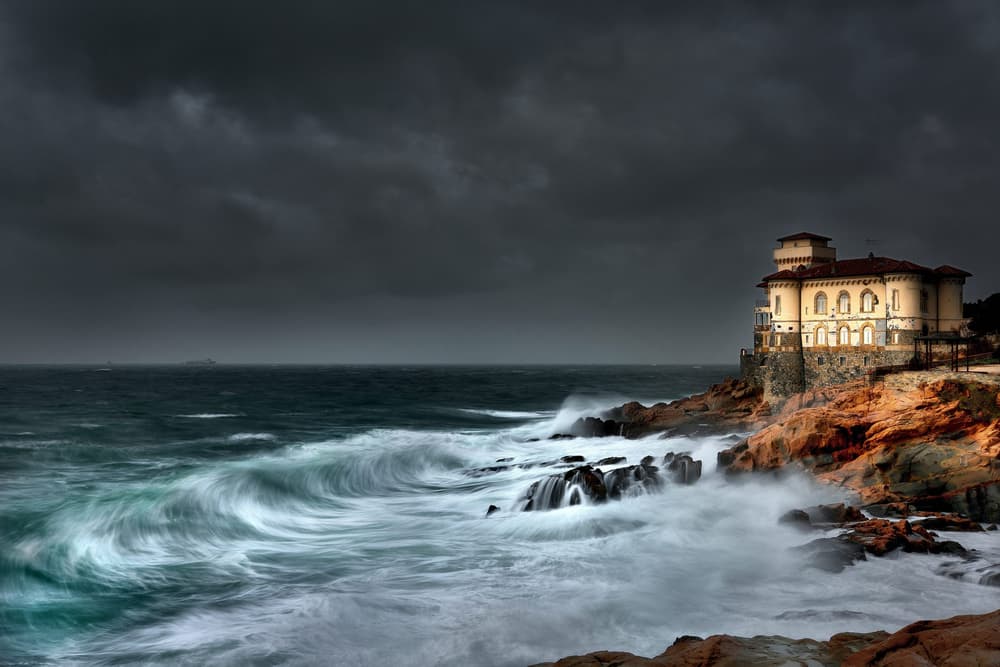 Stormy Coast Mansion by Claudio Moretti — canvas wall art