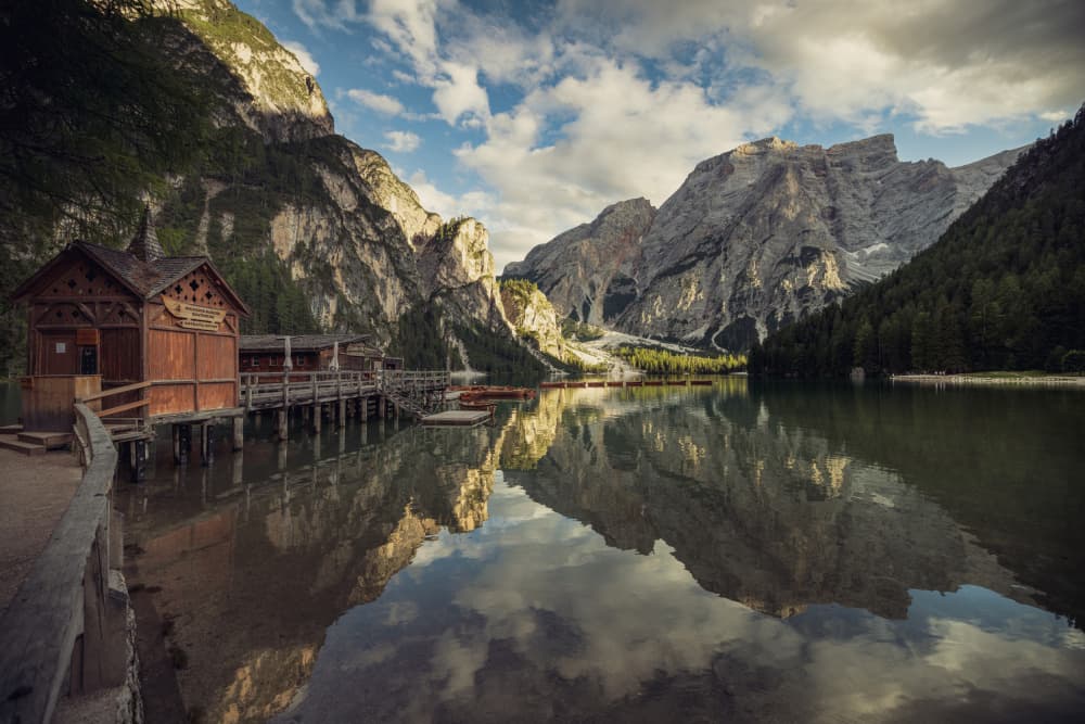 Majestic Lake Braies by Marco Tagliarino — canvas wall art