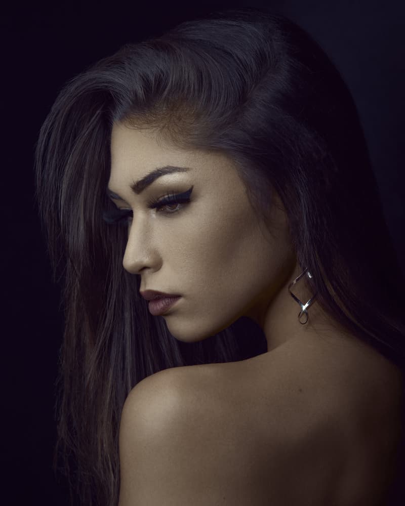 Elegant Woman Profile by Denis — canvas wall art