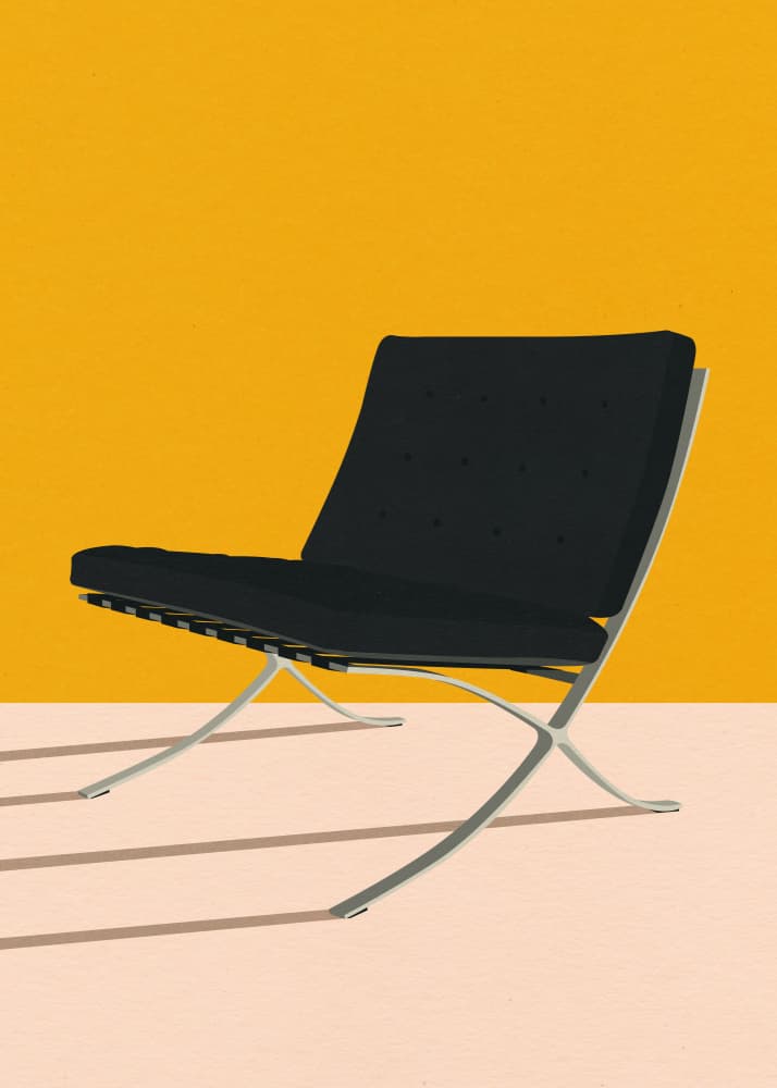 Barcelona Chair By Mies Van Der Rohe by Rosi Feist — canvas wall art