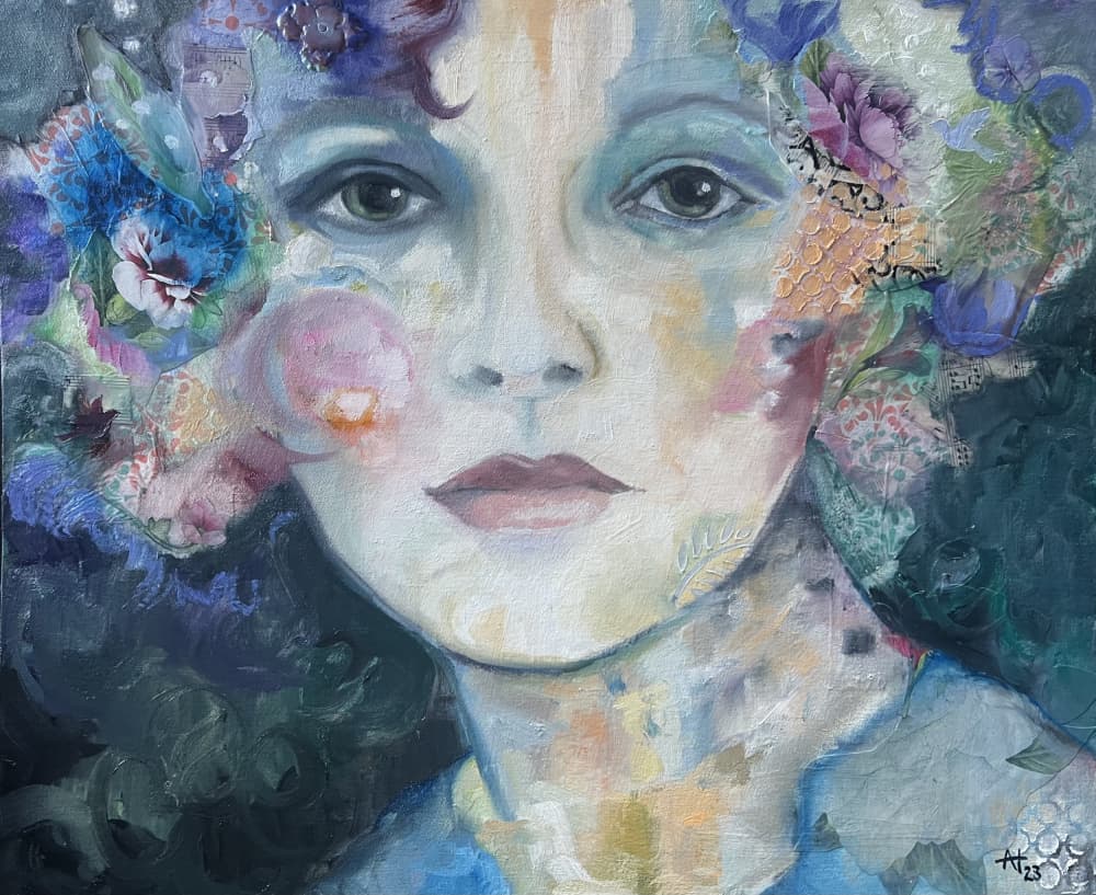 Dreamy Floral Gaze by Alexandra Higgins — canvas wall art