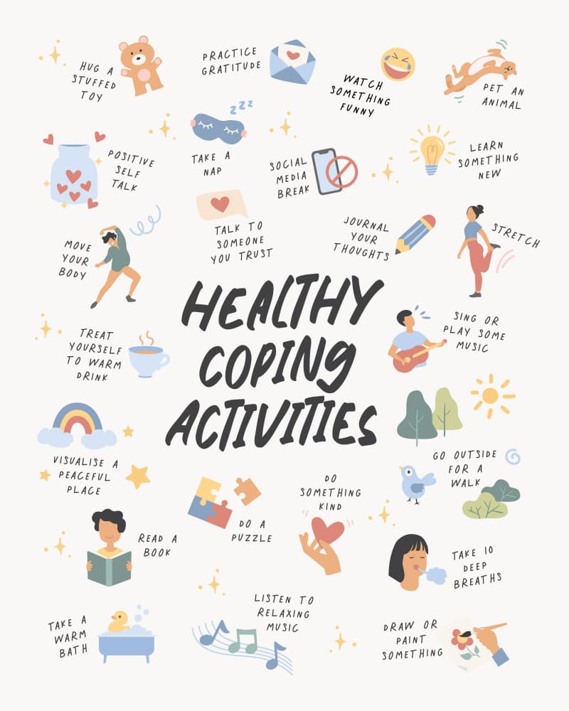 Healthy Coping Activities by KsanaKalpa — canvas wall art