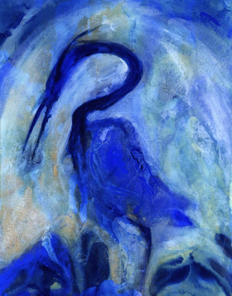 Elegant Blue Heron by RodMacIver — canvas wall art