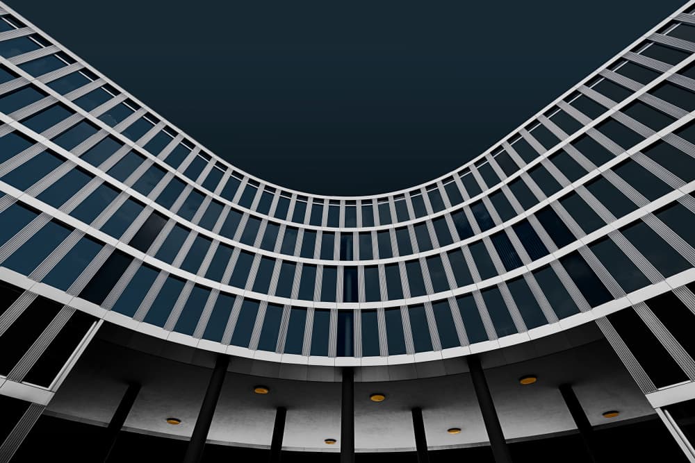 Curved Modern Architecture by Roland Weber — canvas wall art