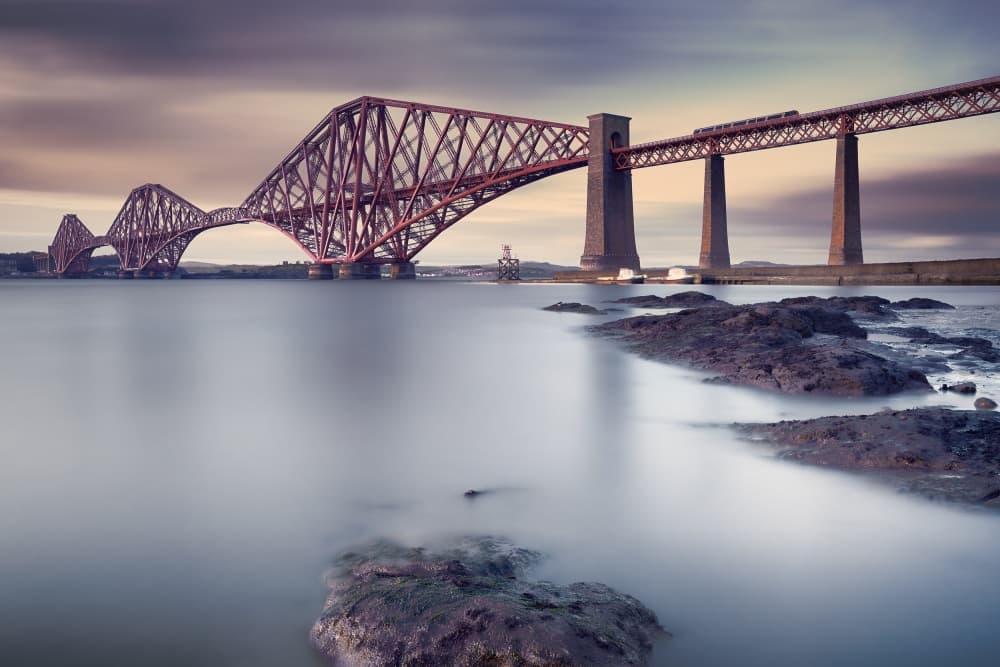 Forth Bridge Calm Waters by Martin Vlasko — canvas wall art