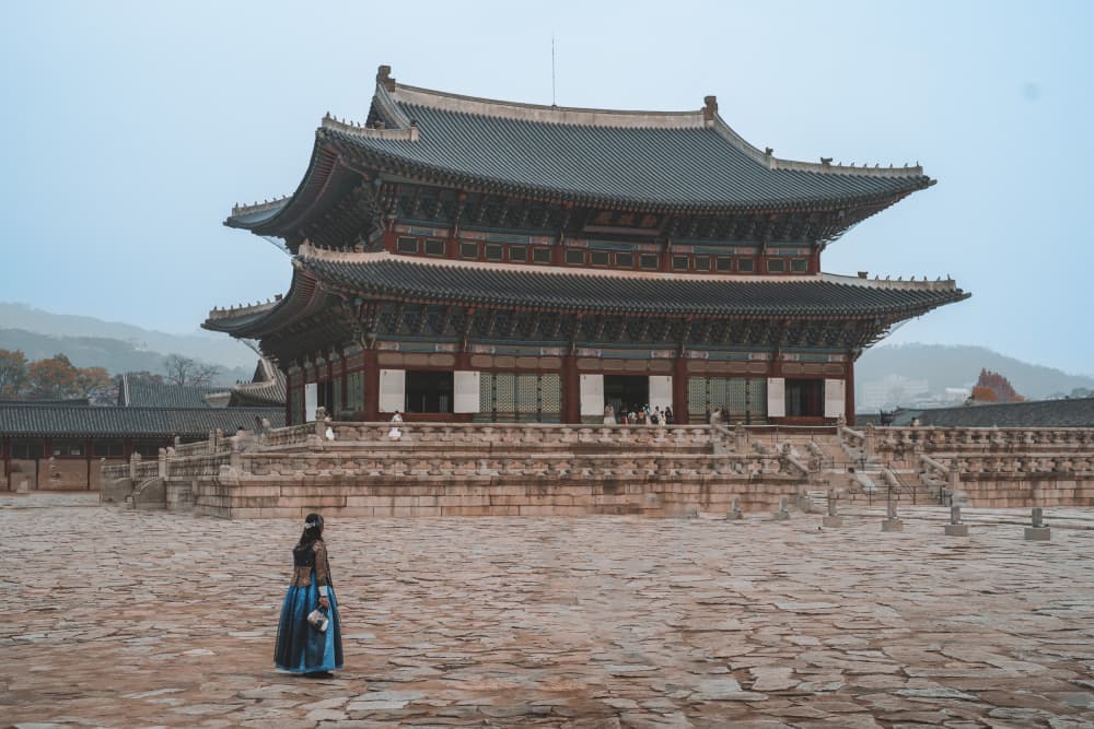 Korean Palace Hanbok Scene by Alexander London — canvas wall art