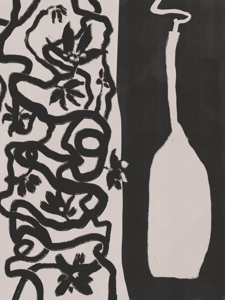 Smoking Bottle and Vines by Little Dean — canvas wall art