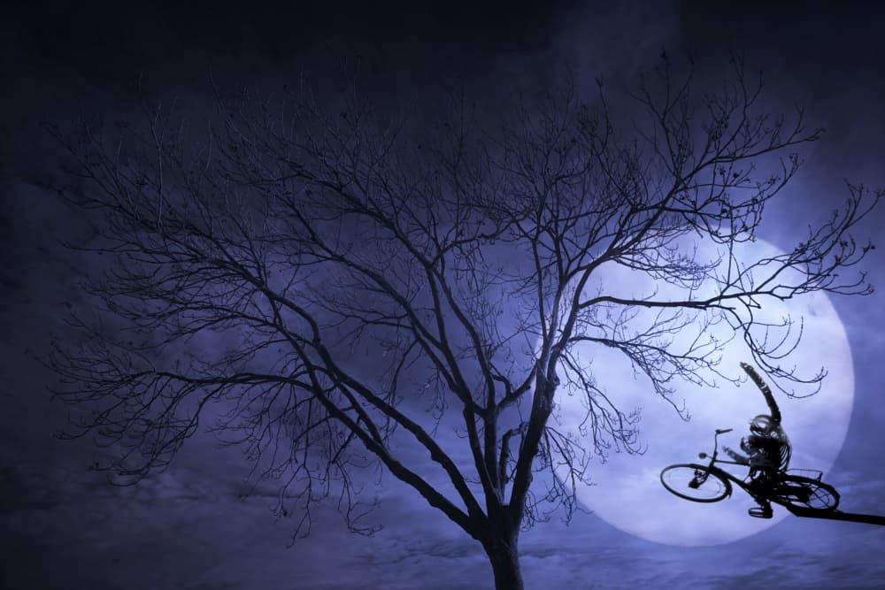 Moonlight Bike Jump by Marion Keijzer — canvas wall art