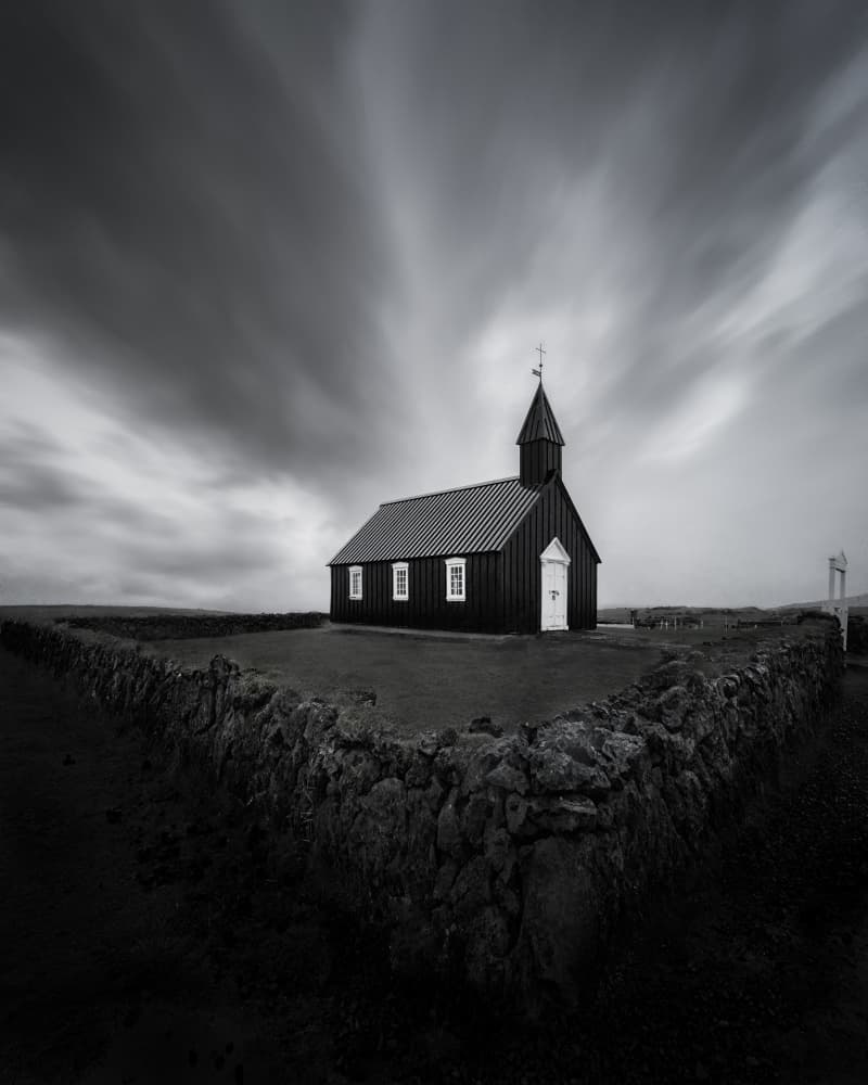 Dramatic Black Church Iceland by Chuan Chen APA — canvas wall art