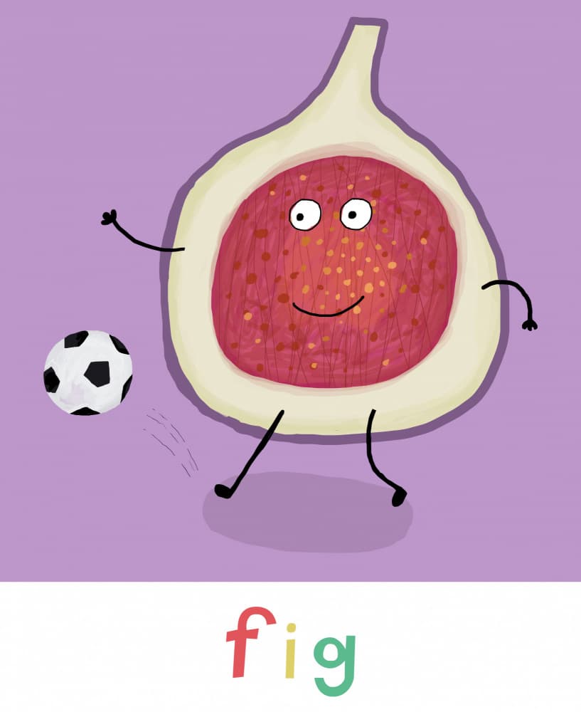 Happy Fig Soccer by Carla Daly — canvas wall art