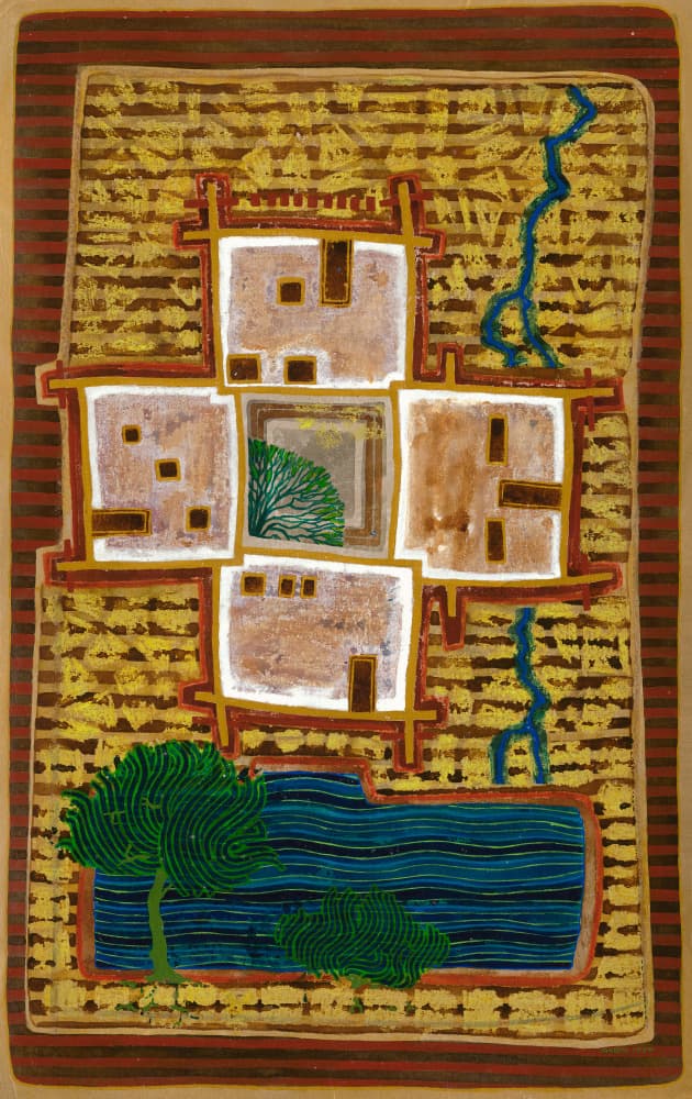 Desert Village Layout by Dobri Gjurkov — canvas wall art