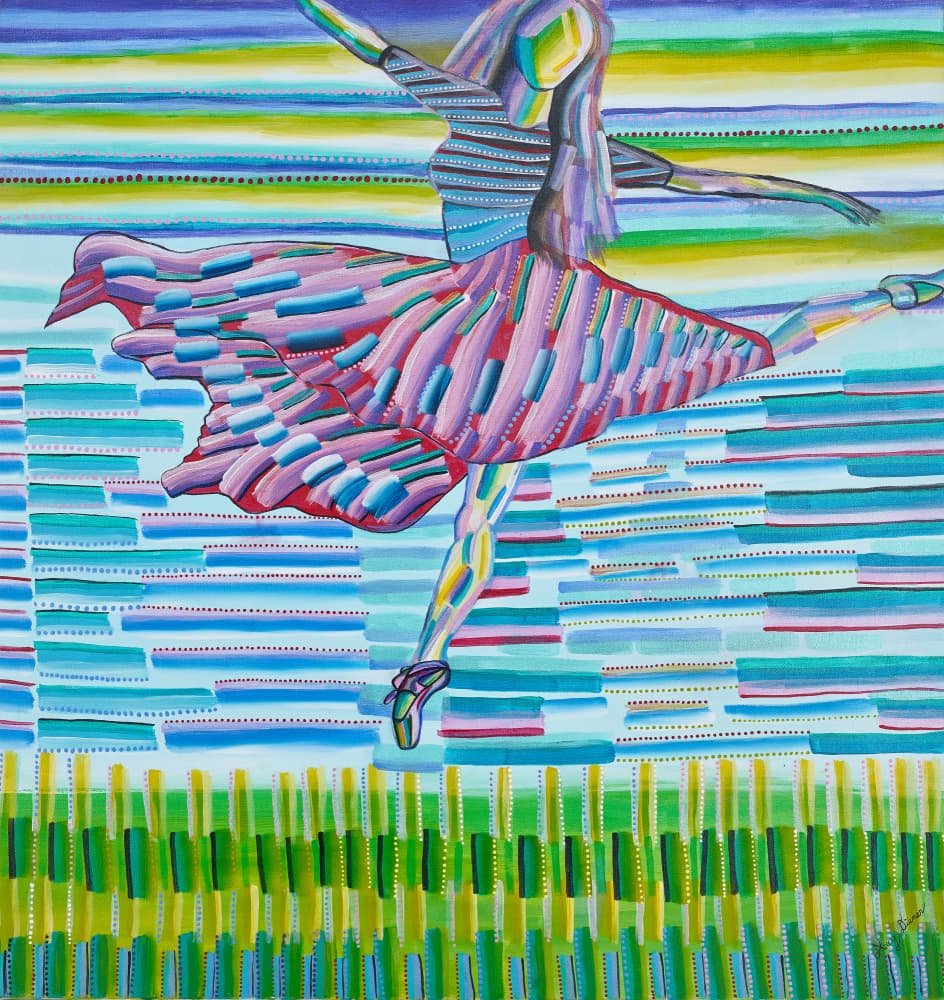 Colorful Dancing Ballerina by Amy Diener — canvas wall art