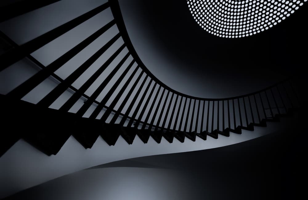 Dark Spiral Staircase by Jeroen van de Wiel — canvas wall art
