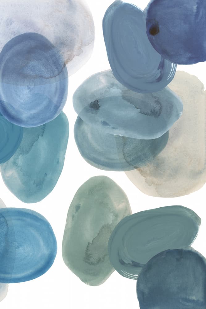 Organic Aqua Shapes by cartissi — canvas wall art