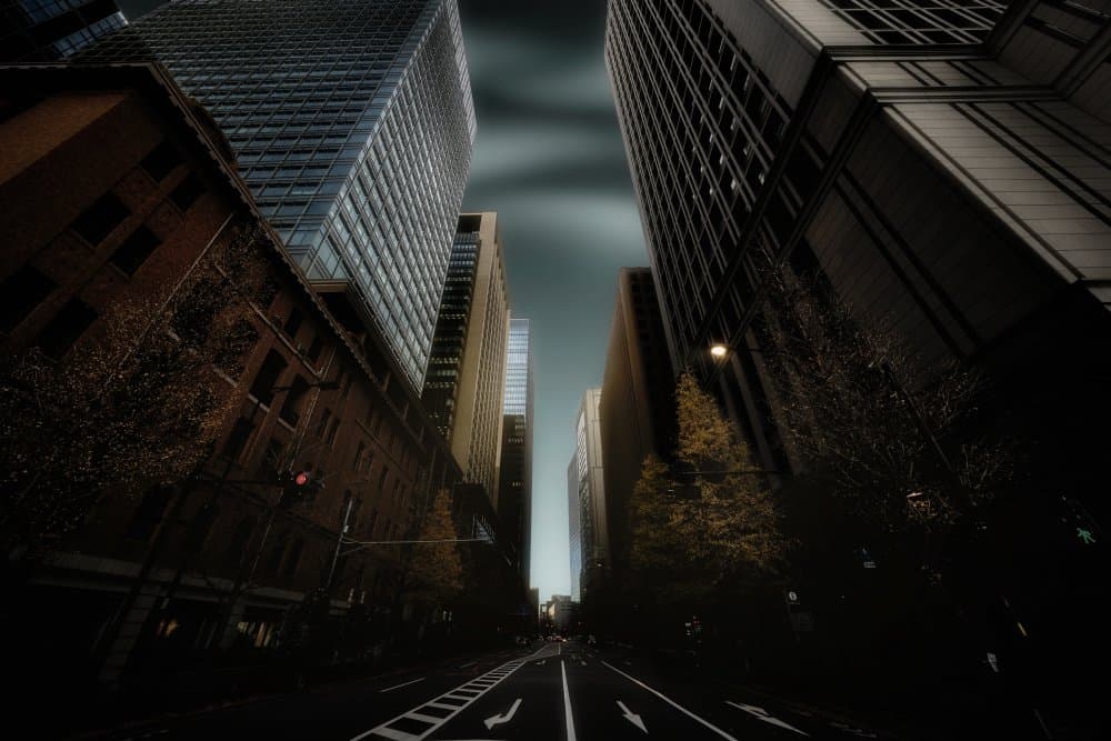 Dramatic City Night by Amatou T — canvas wall art