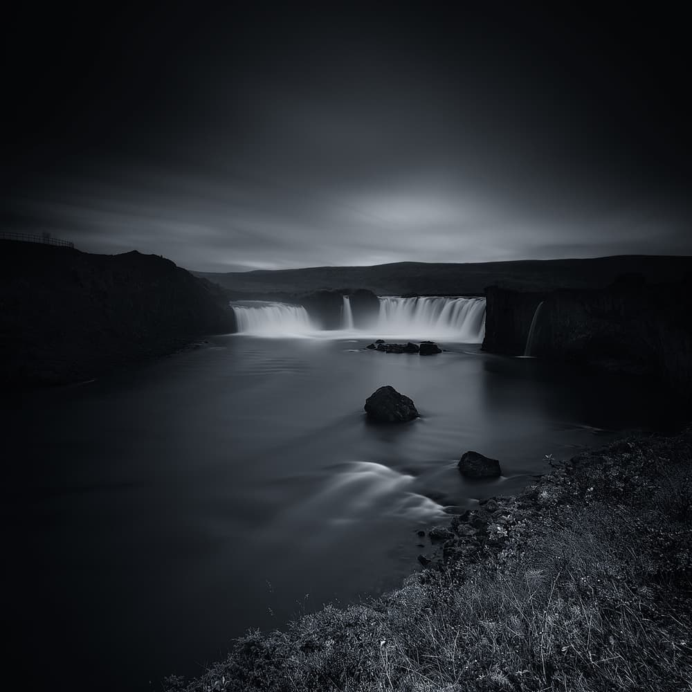 Tranquil Falls Landscape by swapnil deshpande — canvas wall art