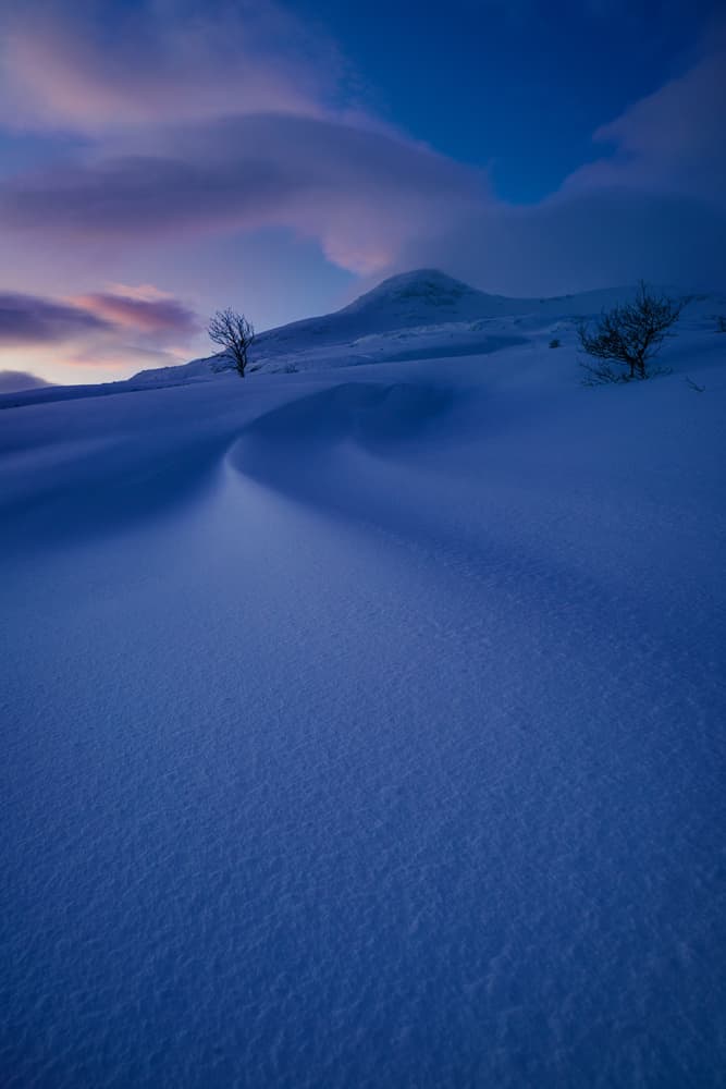 Twilight Winter Mountain by Fred Åge Hol — canvas wall art
