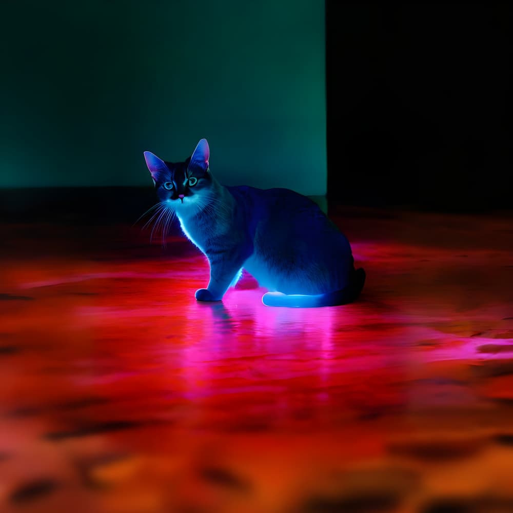 Glowing Neon Cat by Cicero Spin — canvas wall art