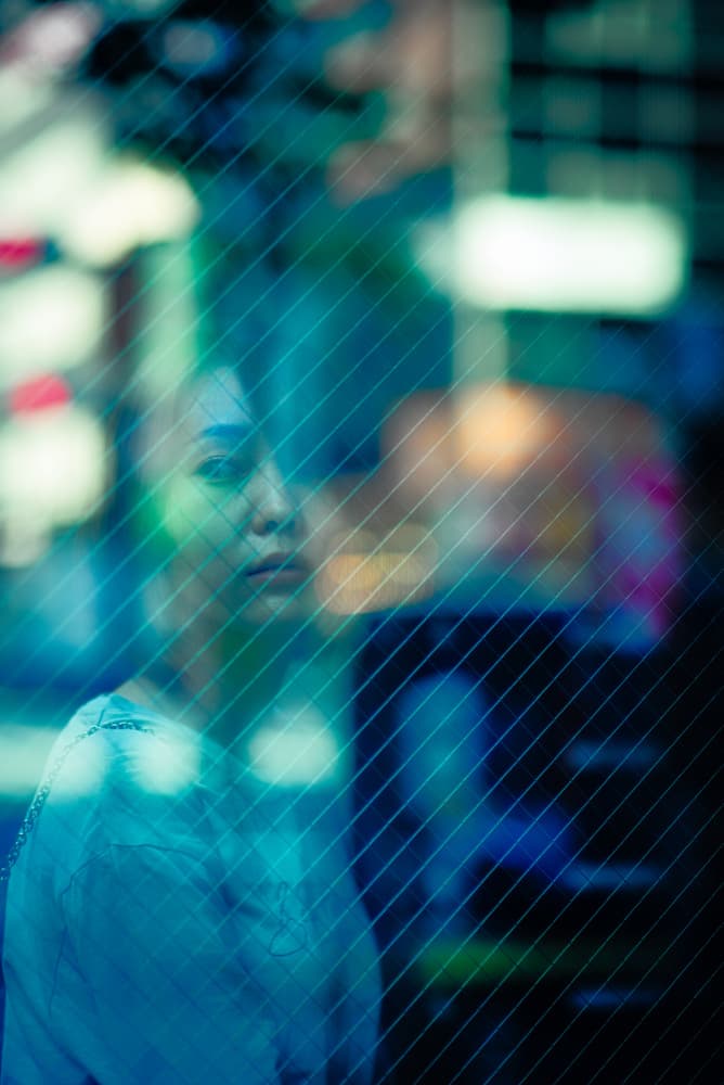Woman In City Glow by moucorn — canvas wall art