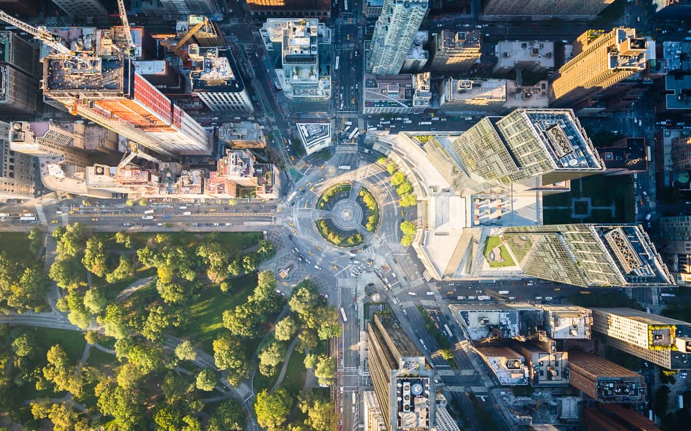 Columbus Circle Aerial View by Toby Harriman — canvas wall art