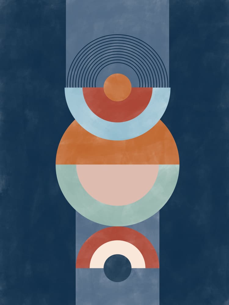 Stacked Geometric Forms by Elena Ristova — canvas wall art
