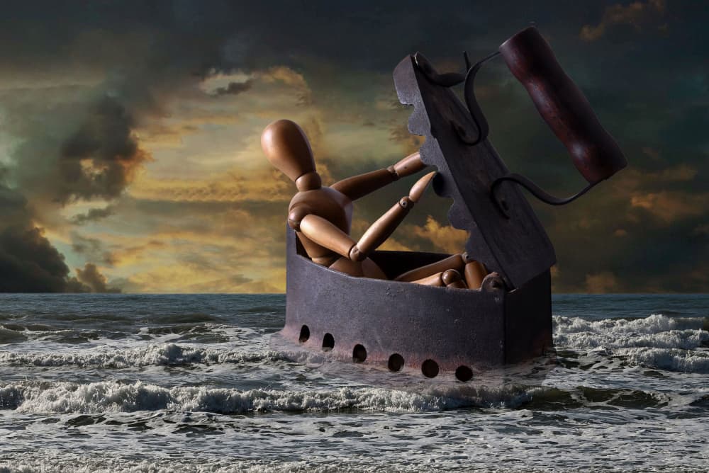 Mannequin's Heavy Sea Journey by Raffaele Corte — canvas wall art