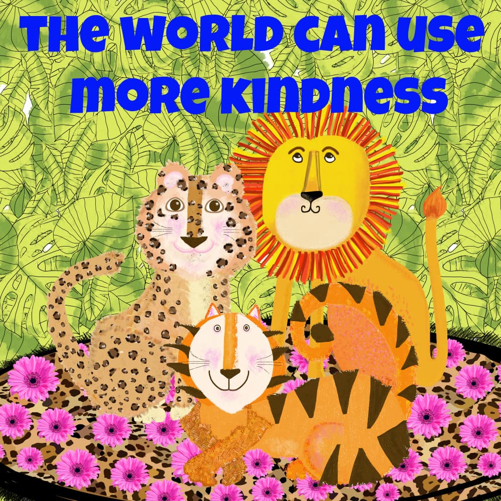 Friendly Jungle Cats by Lynnda Rakos — canvas wall art