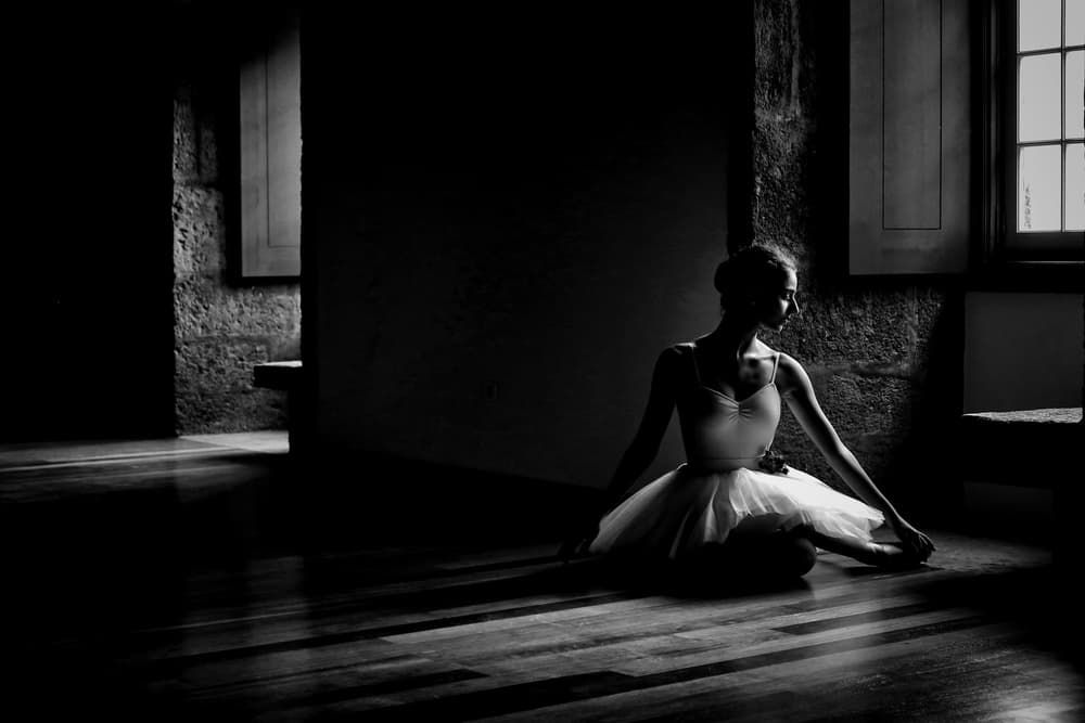 Ballerina In Dramatic Light by Paulo Medeiros — canvas wall art