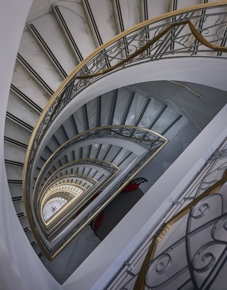 Elegant Spiral Staircase by Carlos Hernandez Martinez — canvas wall art