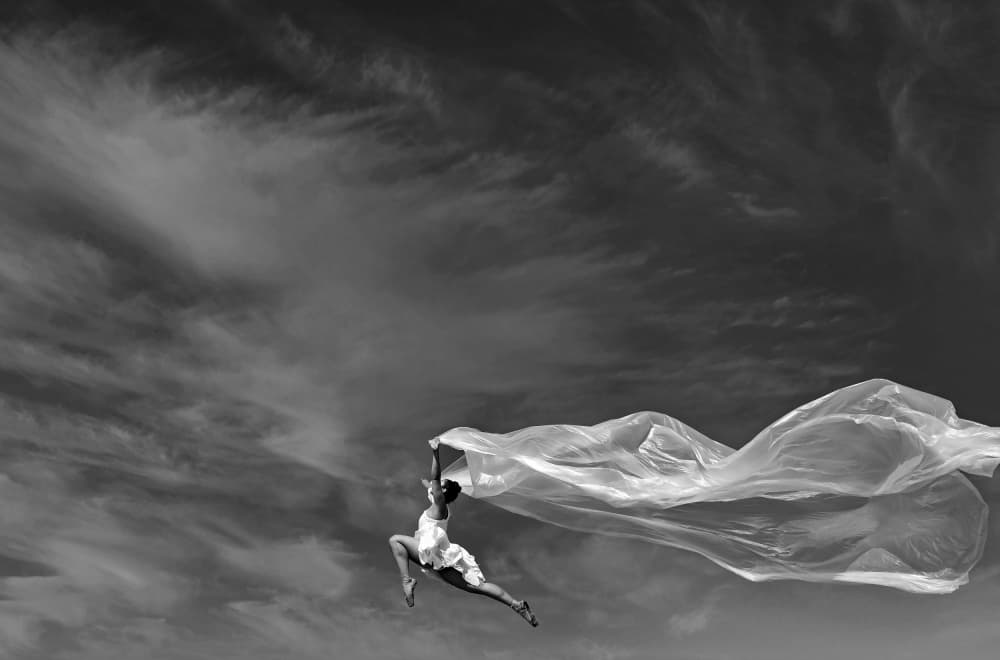 Ballet Dancer Sky Flight by J. Pedro Martins — canvas wall art