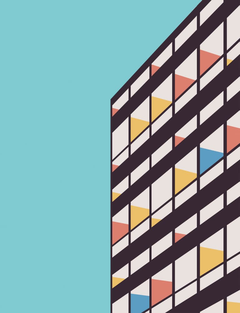Modern Geometric Facade by Florent Bodart — canvas wall art