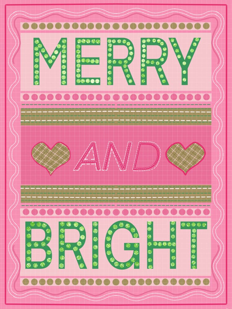 Sparkling Merry Bright by Aliya Putrus — canvas wall art