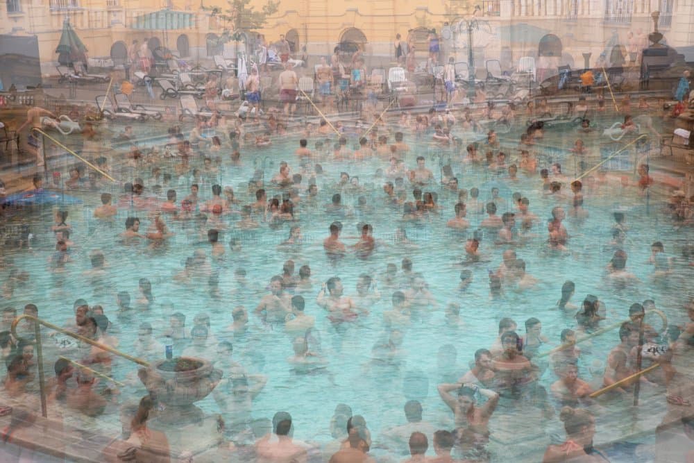 Bustling Thermal Pool by Cindy Liu — canvas wall art