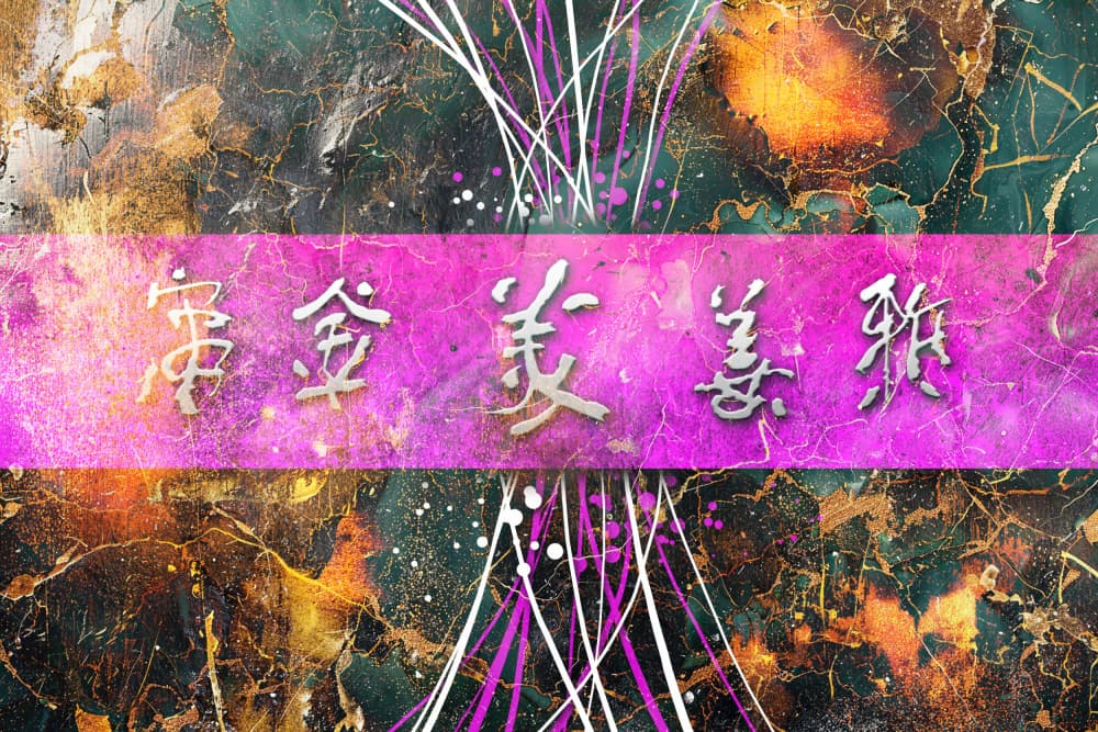 Vibrant Eastern Calligraphy by Rafal Kulik — canvas wall art