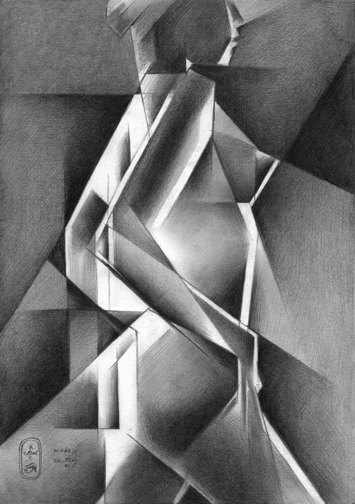 Dynamic Cubist Figure by Corné Akkers — canvas wall art