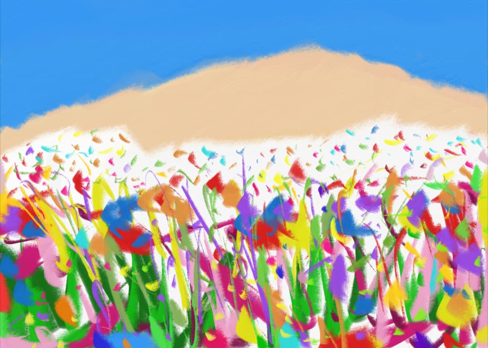 Vibrant Floral Landscape by Cesare Bellassai Art — canvas wall art