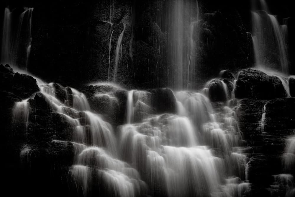 Flowing Black and White Falls by Chao Feng 天馬 — canvas wall art