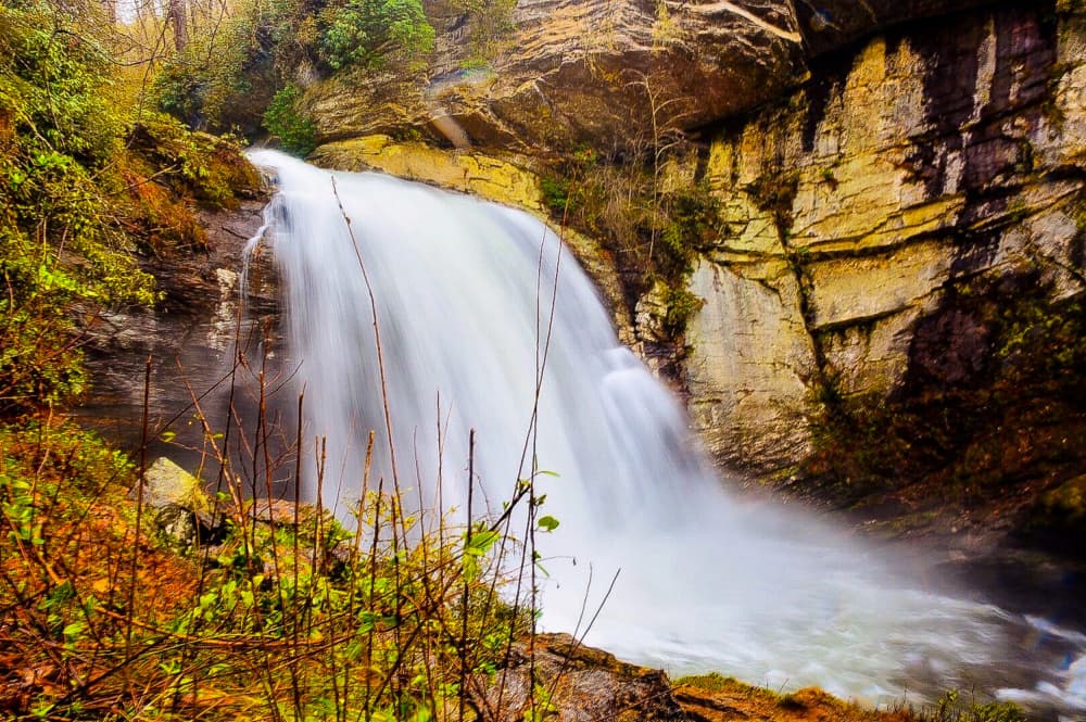 Autumn Waterfall Cascade by Del Mundo Imagery — canvas wall art